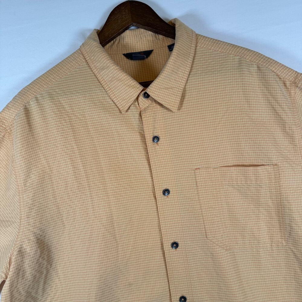 Royal Robbins Mens XXL Desert Pucker Short Sleeve Button Down Modal Blend Yellow